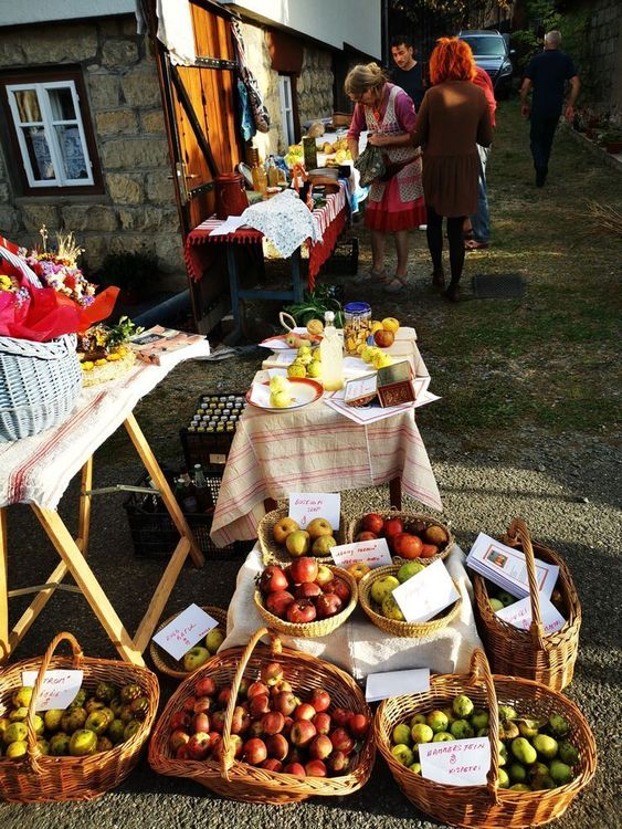 Apfelverkostung in Sâncraiu beim Hagebutten Festival