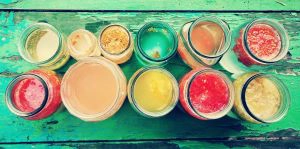 Colorfully preserved in various canning jars. Colorfully preserved in various canning jars.